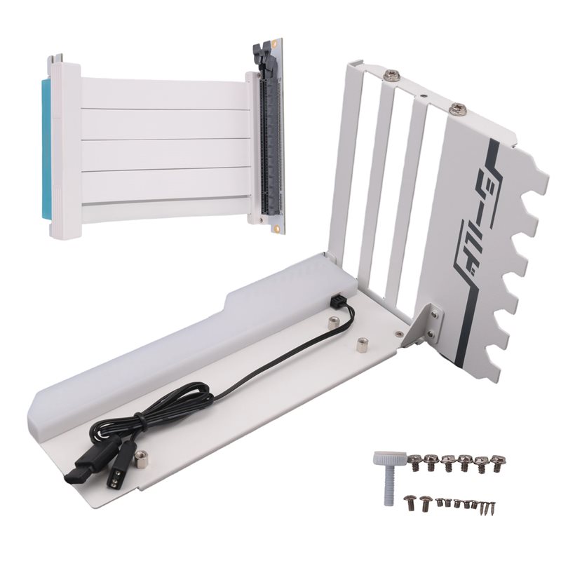 Pcie 4.0 X16 Riser Cable 90 Degree - โครงยึดการ์ดจอแนวตั้ง พร้อมสายริเซอร์ PCI-E 4.0 X16 ชุดรองรับการ์ดจอ