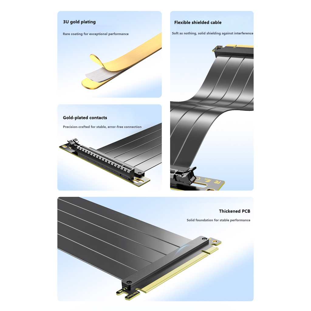 สายต่อขยาย GPU PCIe 3.0 / 4.0  - Pcie 4.0 X16 Riser Cable 90 Degree บทวิจารณ์และราคา
