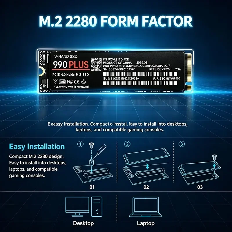 ใหม่ 990 Plus M.2 NVMe PCIe 4. - M.2 Nvme 4Tb Pcie 4.0 Ssd บทวิจารณ์และราคา