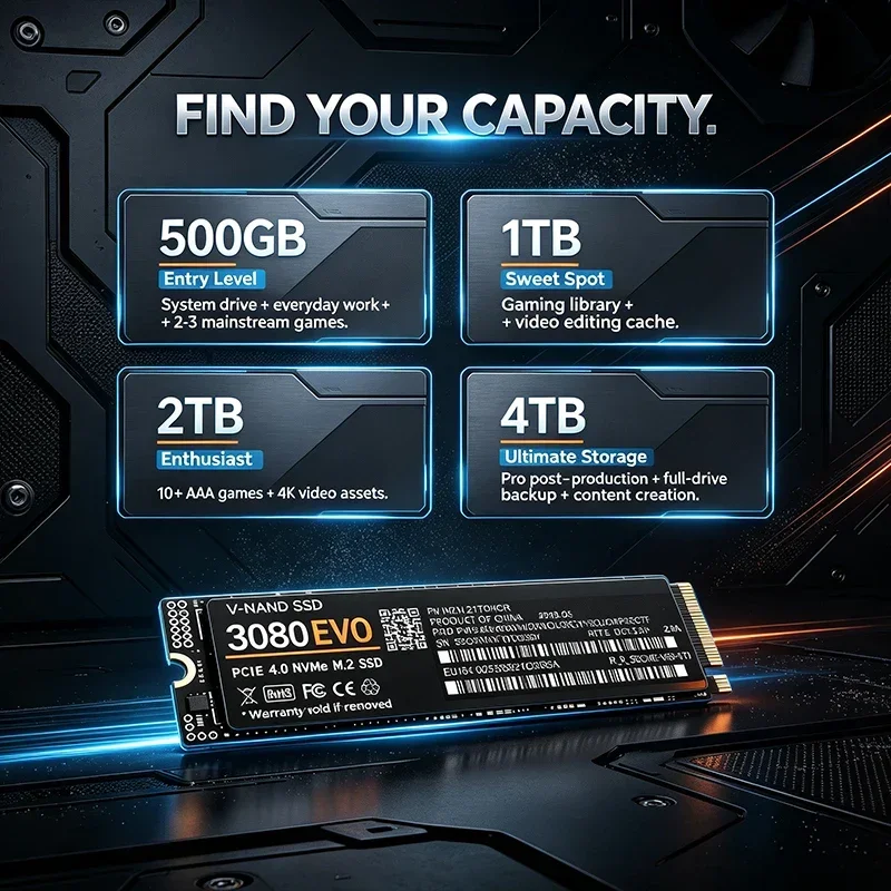 3080 EVO 1TB 2TB 4TB M.2 NVMe  - M.2 Nvme 4Tb Pcie 4.0 Ssd บทวิจารณ์และราคา
