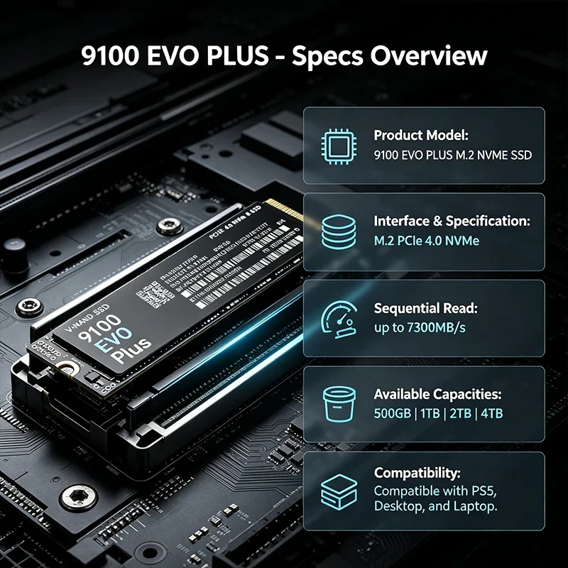 9100 EVO PLUS M.2 NVMe SSD โหล - M.2 Nvme 4Tb Pcie 4.0 Ssd บทวิจารณ์และราคา