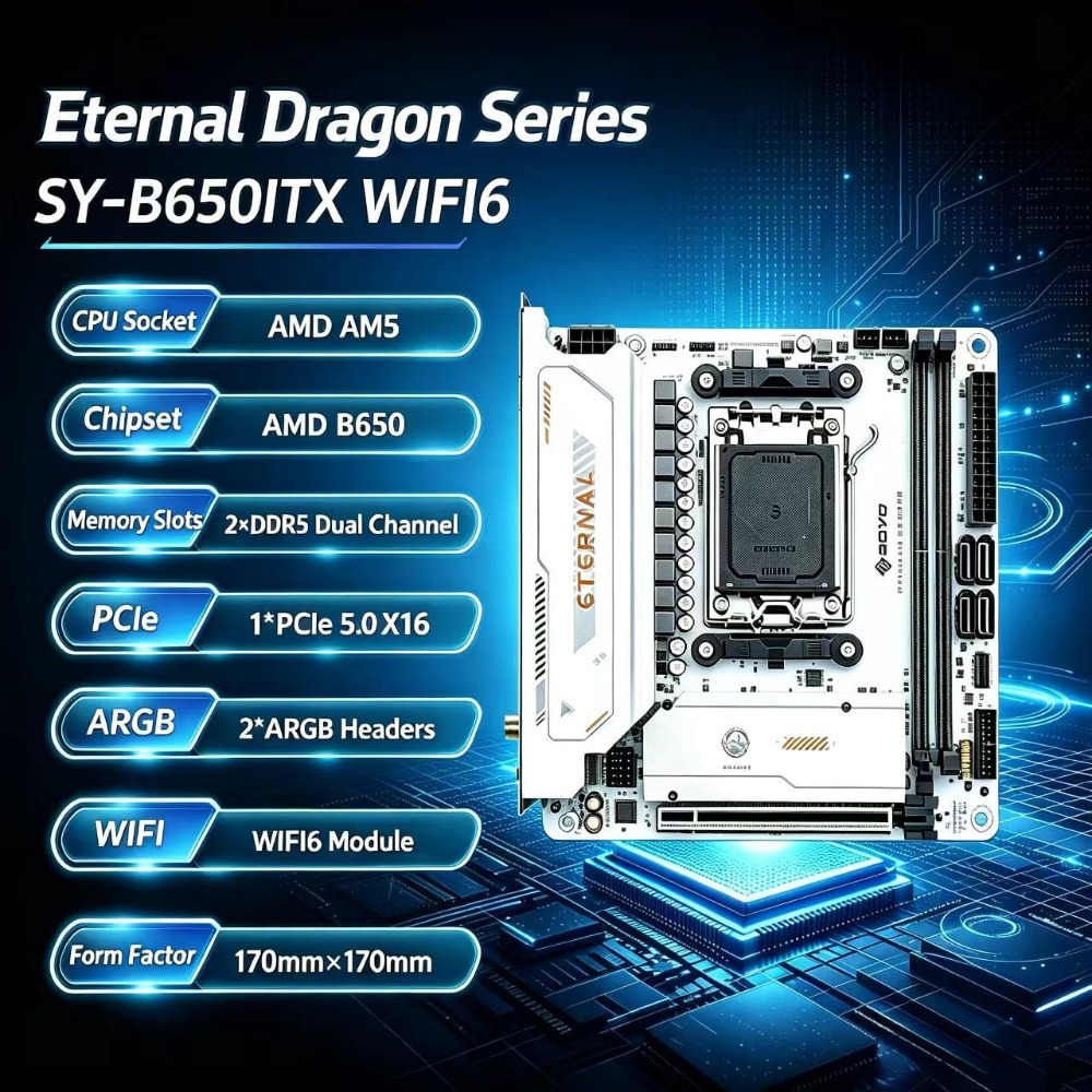 SY-B650ITX WIFI6 เมนบอร์ดขนาดเ - B650 Itx Motherboard Wifi บทวิจารณ์และราคา